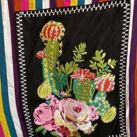 Andrew by unit- button down multicolored stripes w/ cactus embroidery- Size 2X - Picture 7 of 9